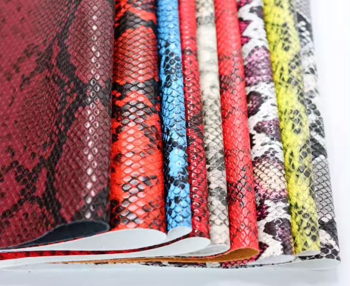 Animal Printing Snakeskin Embossed Pvc Artificial Leather