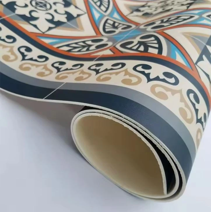 Mosaic Hebrew Design Anti Slip UV Printing Pvc Leather Flooring