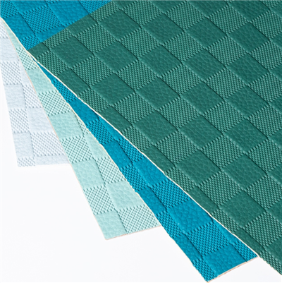 Cuero Rexine de grano cuadrado de PVC en relieve