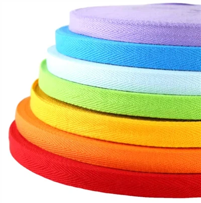 Cinta tejida color personalizado de la tela cruzada de algodón de la cinta de la raspa de arenque de las correas